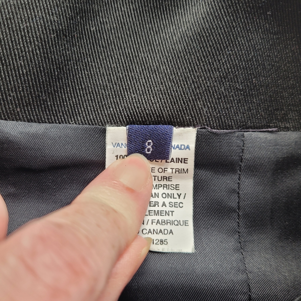 SM Ron Leal Black Wool Wide Leg Pants High Waist Made in Canada - Picture 6 of 12